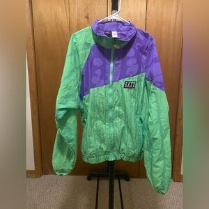Nike Vintage Aqua Gear Green/Purple Zip Up Windbreaker Size XL 90s Rare